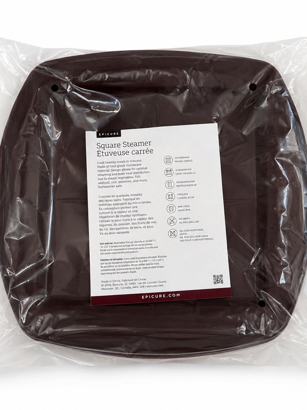 🍳 Epicure Square Steamer – Microwave Cooker – NEW in Package 🍳